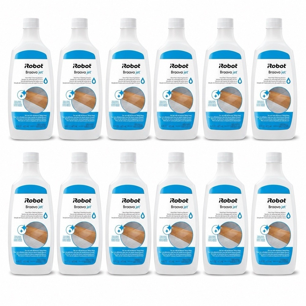 12 Bottles iRobot Braava Jet Hard Floor Cleaning Solution Fresh Scent 16 oz Each